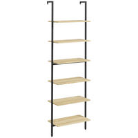 REGAL DE-15493 6-stufig, 60/30/206 cm Schwarz/Naturholz - Naturfarben, Holzwerkstoff (60/206/30cm) - ComfortXL