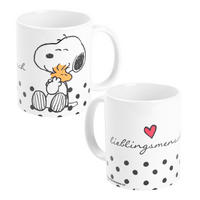 KAFFEEBECHER The Peanuts Snoopy Lieblingsmensch Weiß 320 ml - Weiß, Keramik (0.32L) - United Labels