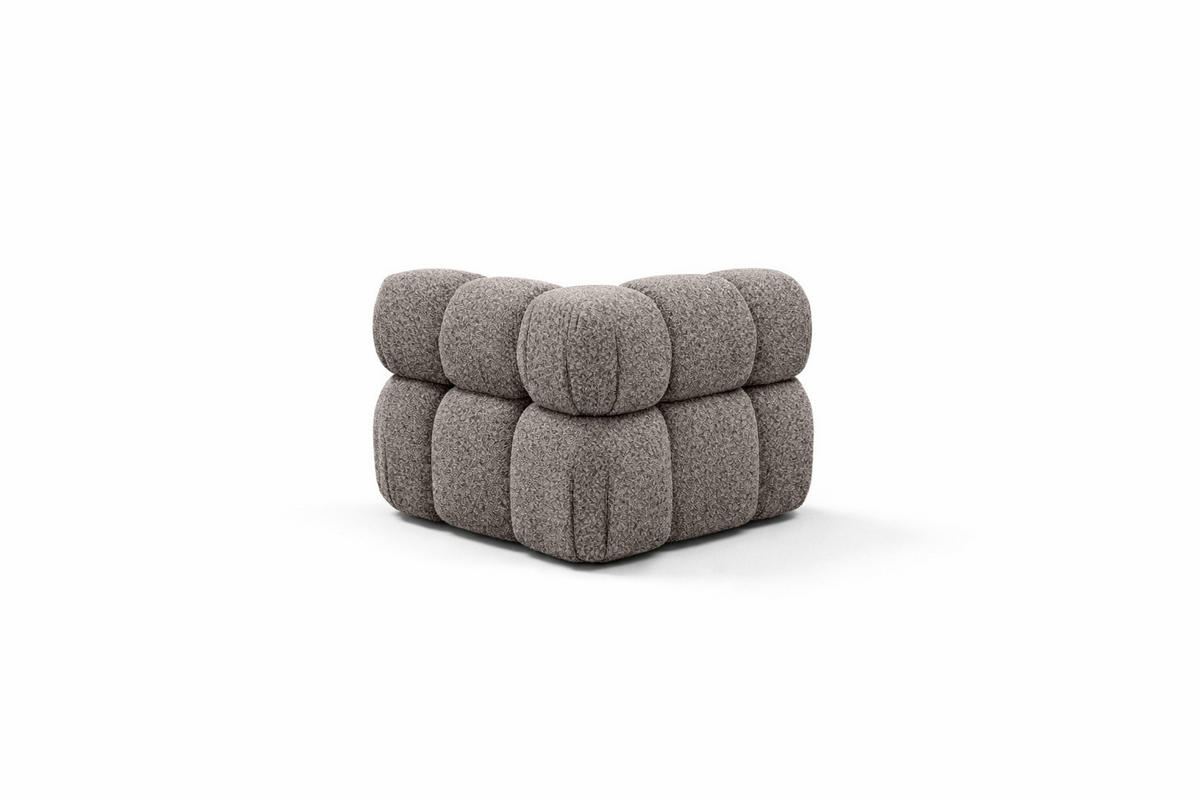 ECKMODUL, Für Modulares System, Stoff Abriamo, Braun, Selia - Braun, Holz (95/70/95cm) - Kaiser Möbel