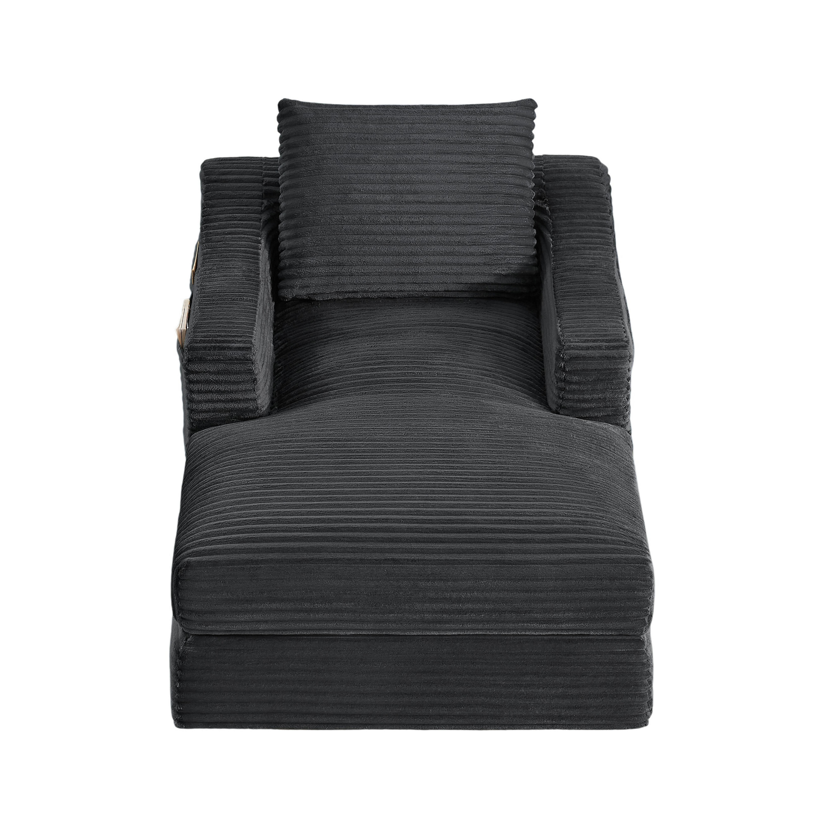 LOUNGESESSEL mit Doppelschicht-Design Cord Dunkelgrau - Dunkelgrau, Textil (162/68/100cm) - Meubliv