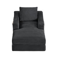 LOUNGESESSEL mit Doppelschicht-Design Cord Dunkelgrau - Dunkelgrau, Textil (162/68/100cm) - Meubliv