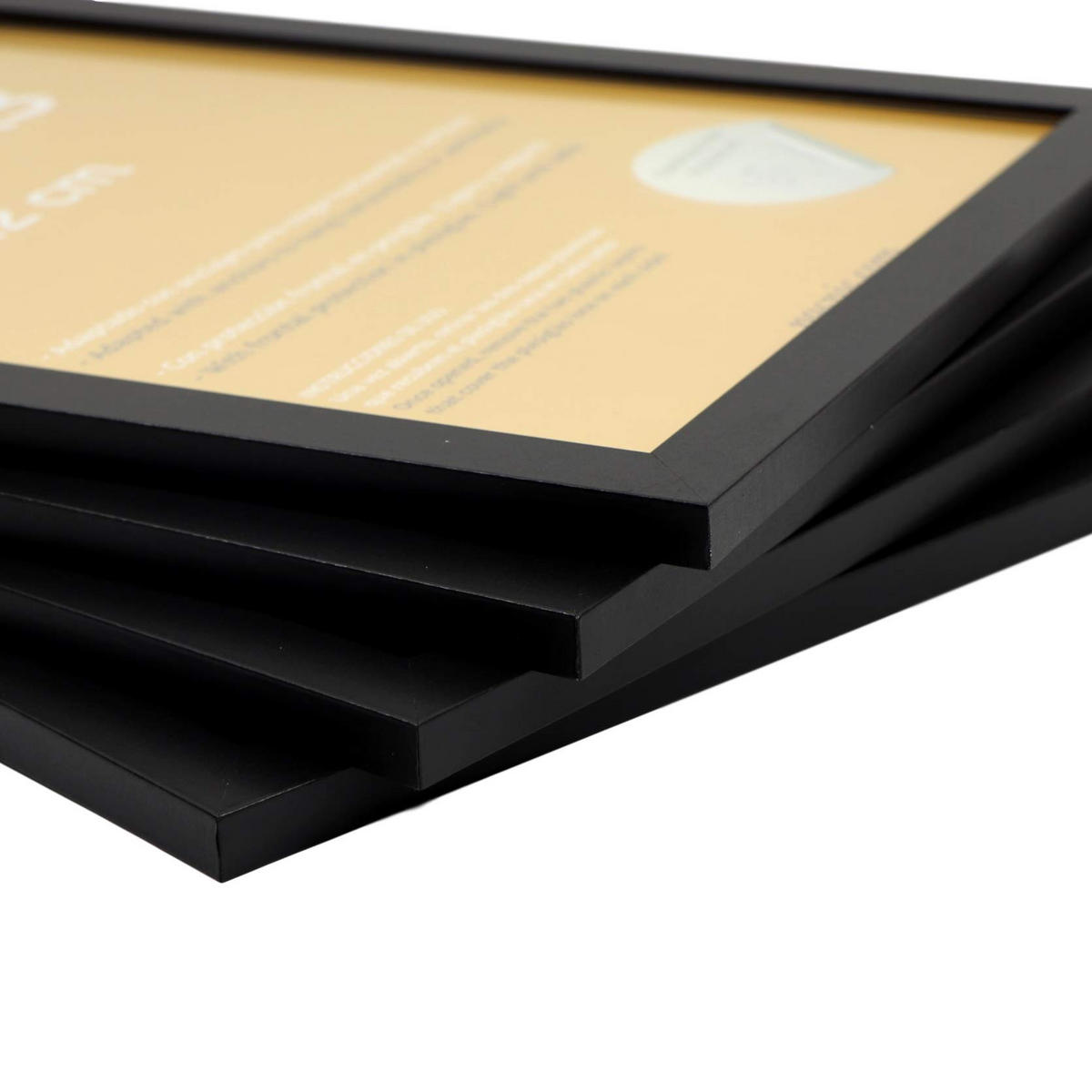 RAHMEN Set mit 4 aus MDF und Acrylglas Schutz und Aussteller für Fotografien, Bilder, Poster, Gemälde, Dekoration für Haus Farbe Schwarz A3 - Schwarz, Holz (29.7/3/42cm) - Nacnic