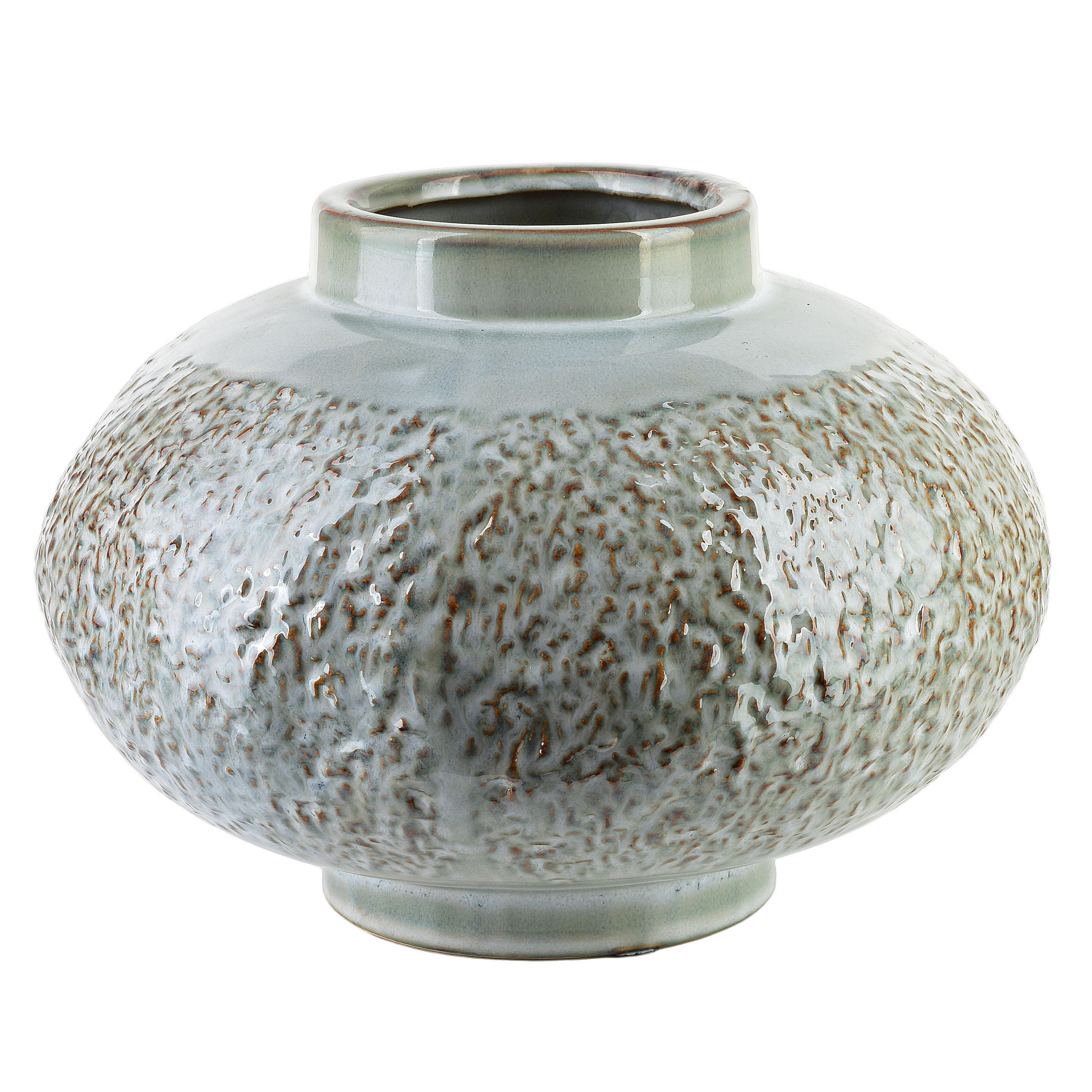 VASE Arina Grün 26,5/26,5/20cm - Beige, Keramik (21cm) - Mondex