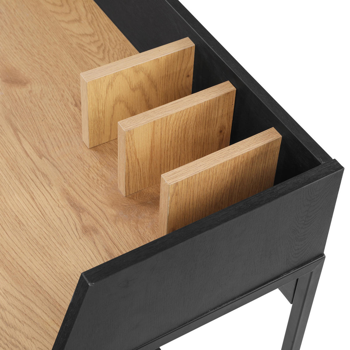 SCHREIBTISCH Charles Holz und Schwarz - Braun, Holzwerkstoff (119/61.6/89cm) - Happy Garden