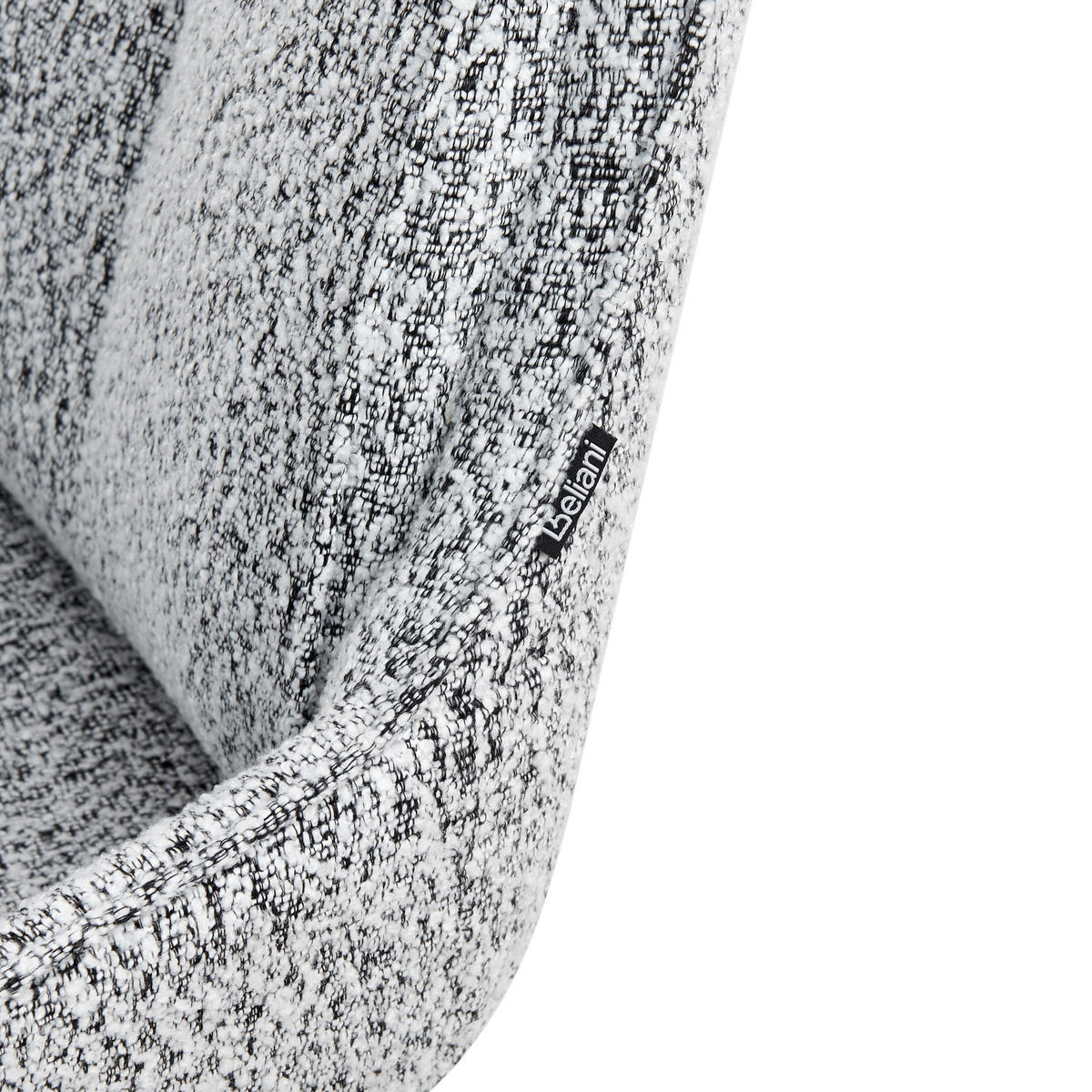 ESSZIMMERSTUHL drehbar Bouclé Schwarz/Weiß Marcellus - Weiß, Textil (59/87/60cm) - Beliani