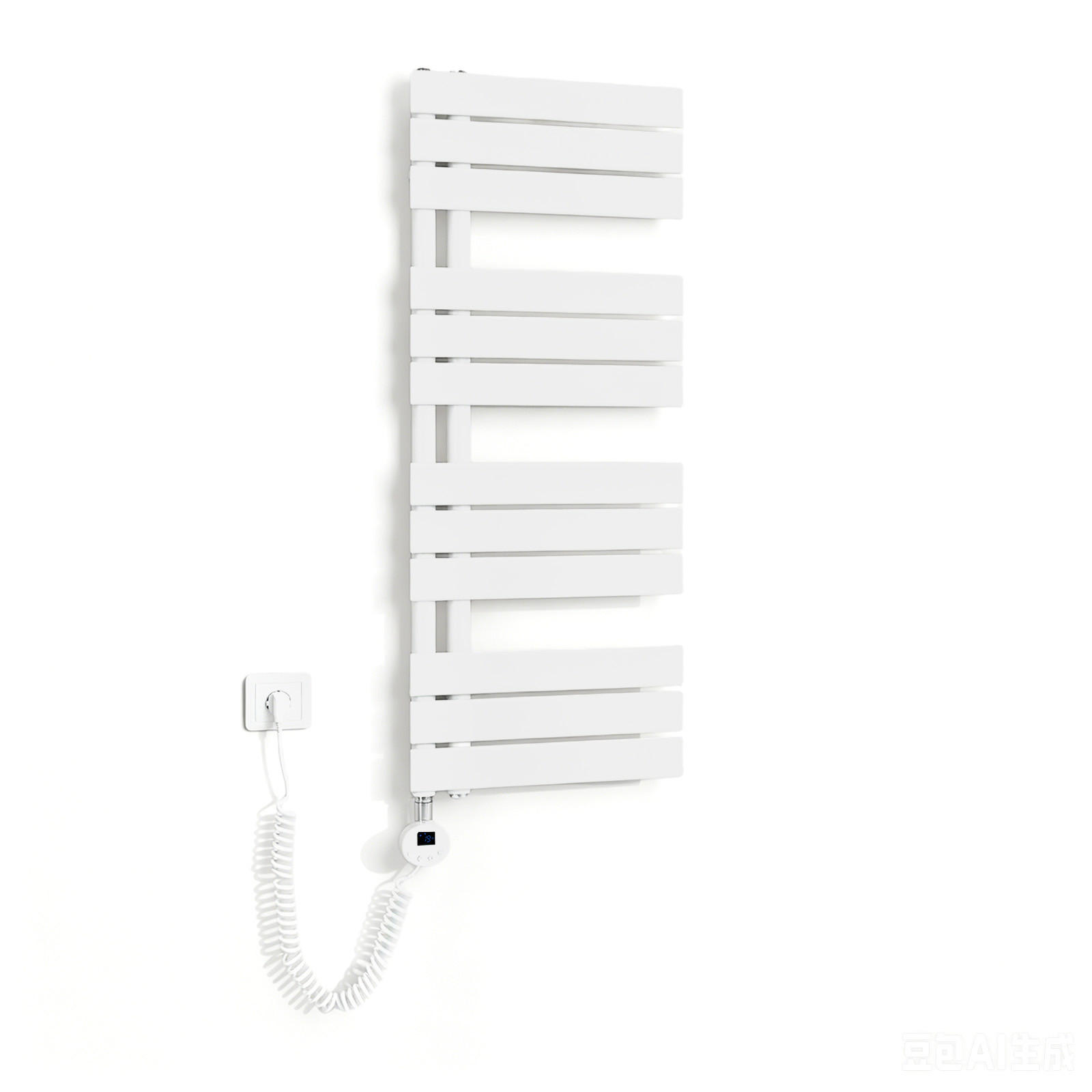 HANDTUCHHEIZKÖRPER 104,1/40 cm weiß elektrisch 400 W mit WLAN-Thermostat - Weiß, Metall (40/104/5.9cm) - S'AFIELINA