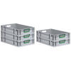 EUROBOX 5x Nextgen Color 12x40x60cm 23 Liter Griffe Grün Offen - Grün, Kunststoff (40/12/60cm) - PROREGAL