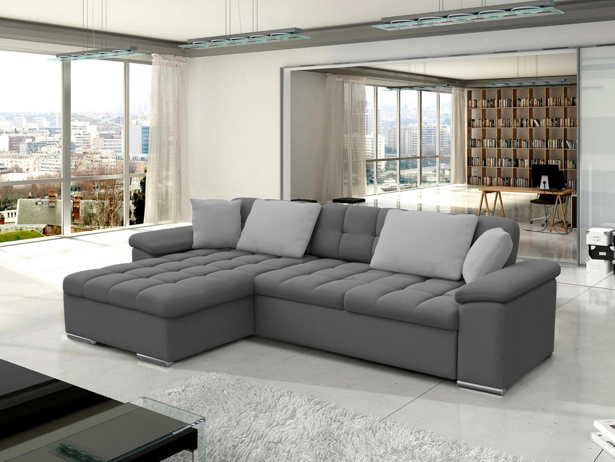 ECKSOFA Diana, Seite: Links - Graphitfarben, Holz/Textil (280/160cm) - MIRJAN24