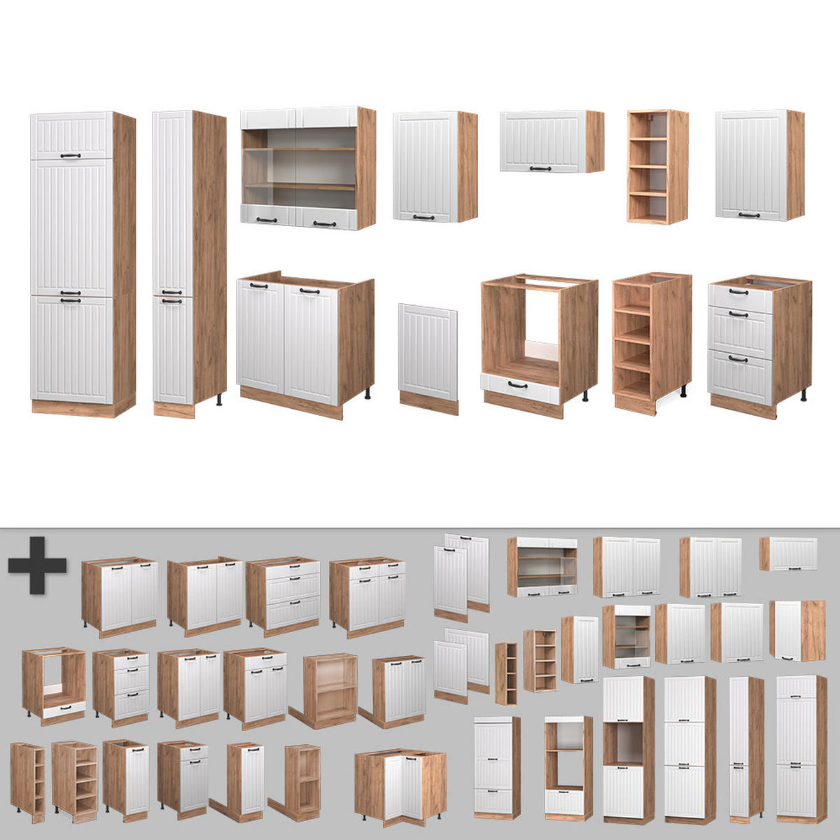 Honigeiche/Weiß, Holzwerkstoff (355/81.6/60cm) - Vicco