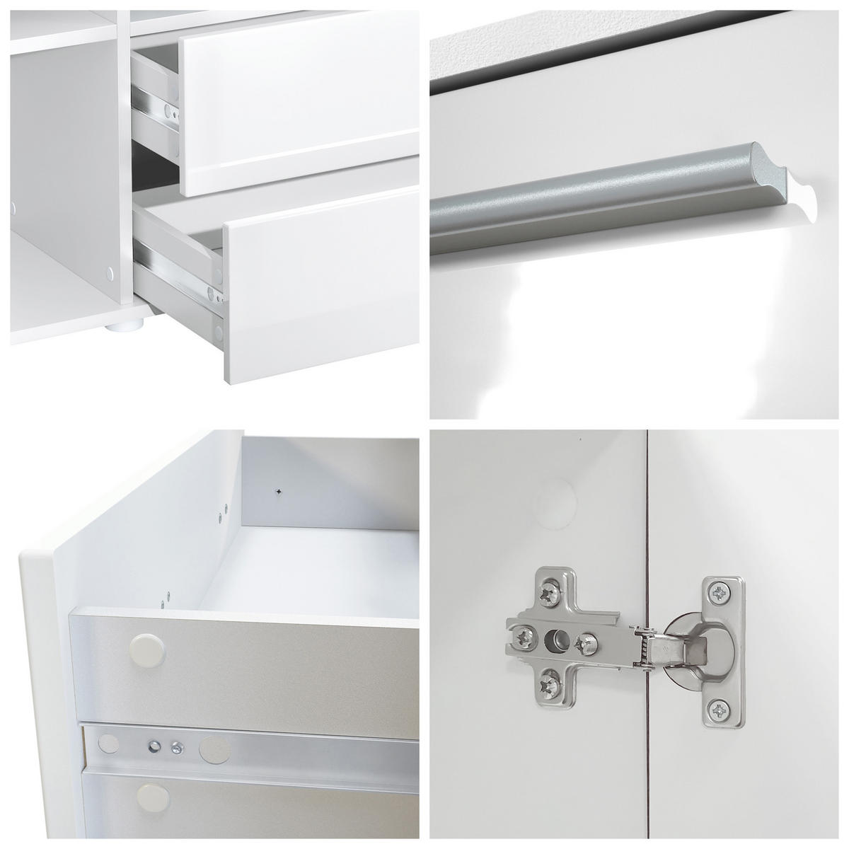 HIGHBOARD Nora Front in Grau Hochglanz - Grau, Holzwerkstoff (166/106/35cm) - Vladon