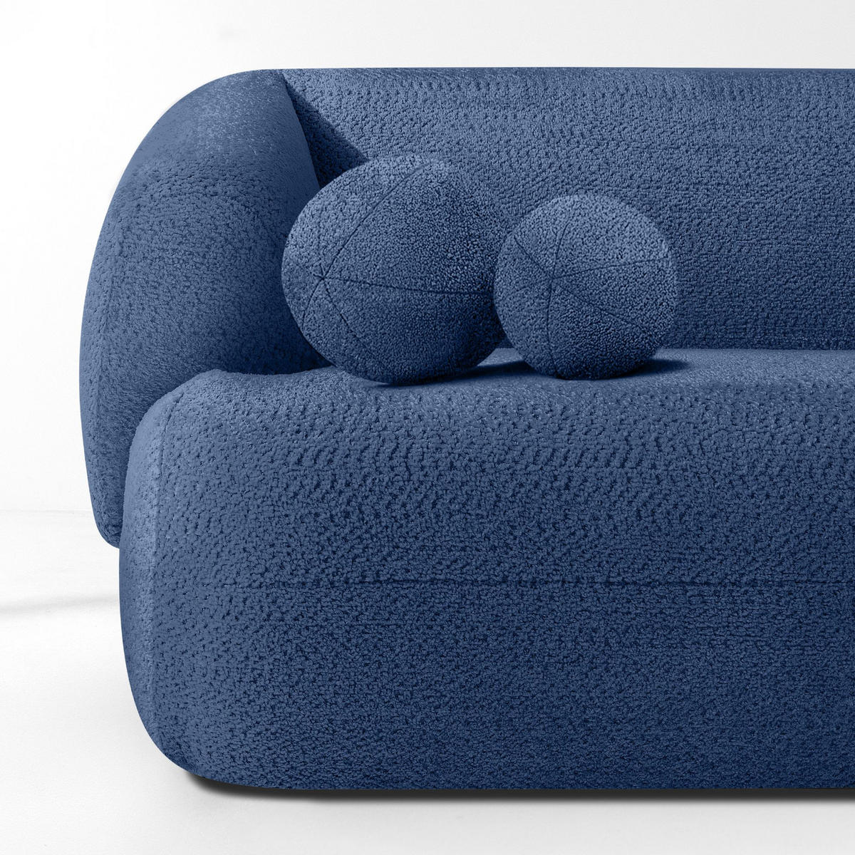 EINZELSOFA VIRA, Blau, Chenille - Blau/Schwarz, Holz/Holzwerkstoff (210/84/100cm) - KONSIMO®