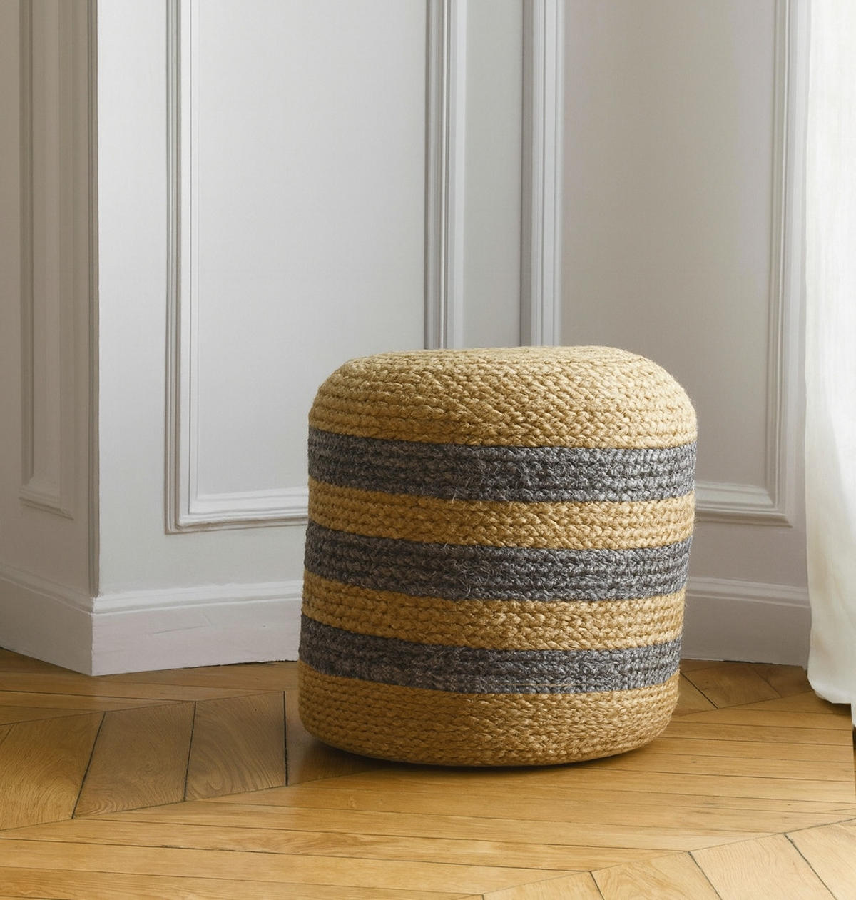 POUF Jute Braun - Braun, Textil (40/40/40cm) - Nordlys