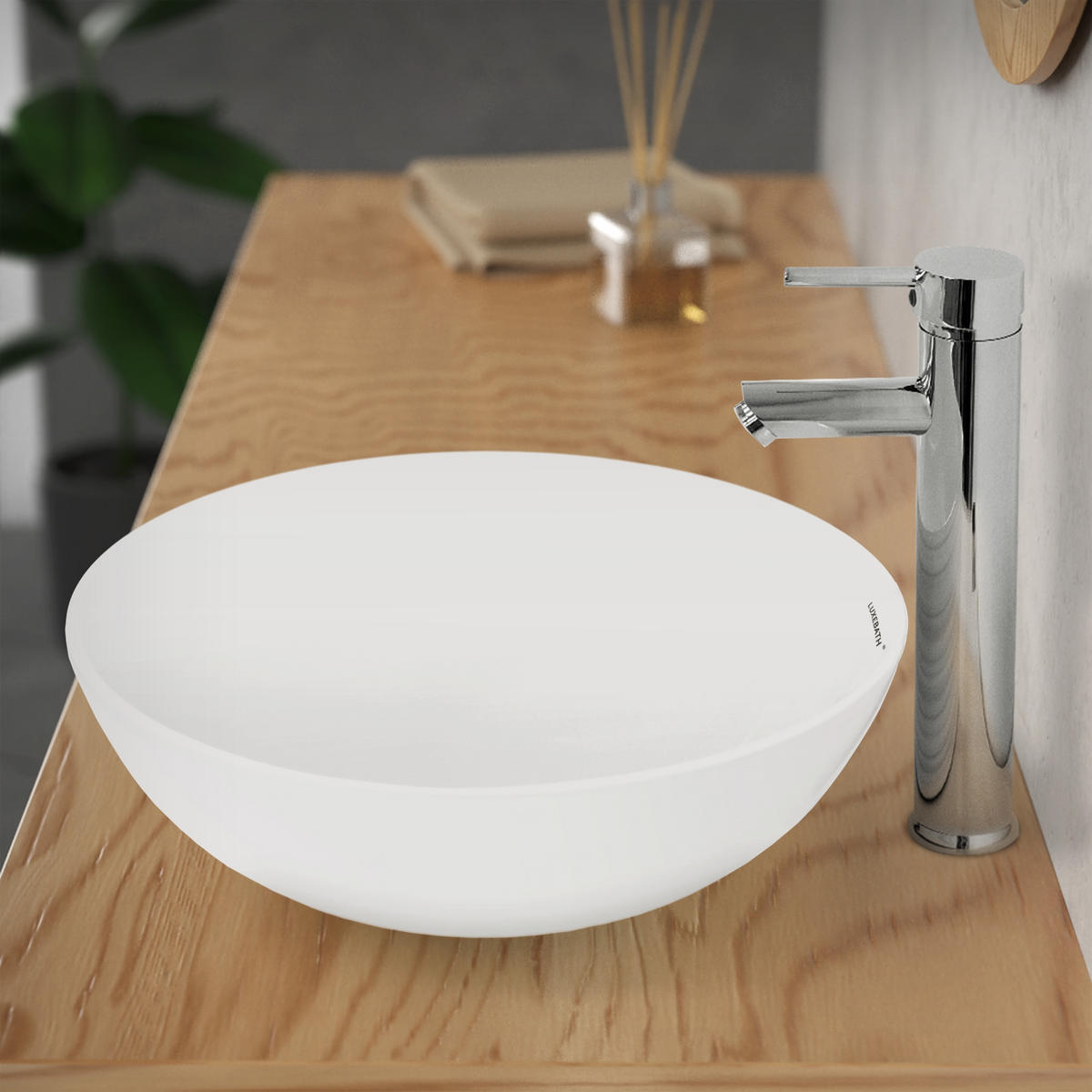 WASCHBECKEN - Weiß, Keramik (39.5/14.5/39.5cm) - LuxeBath
