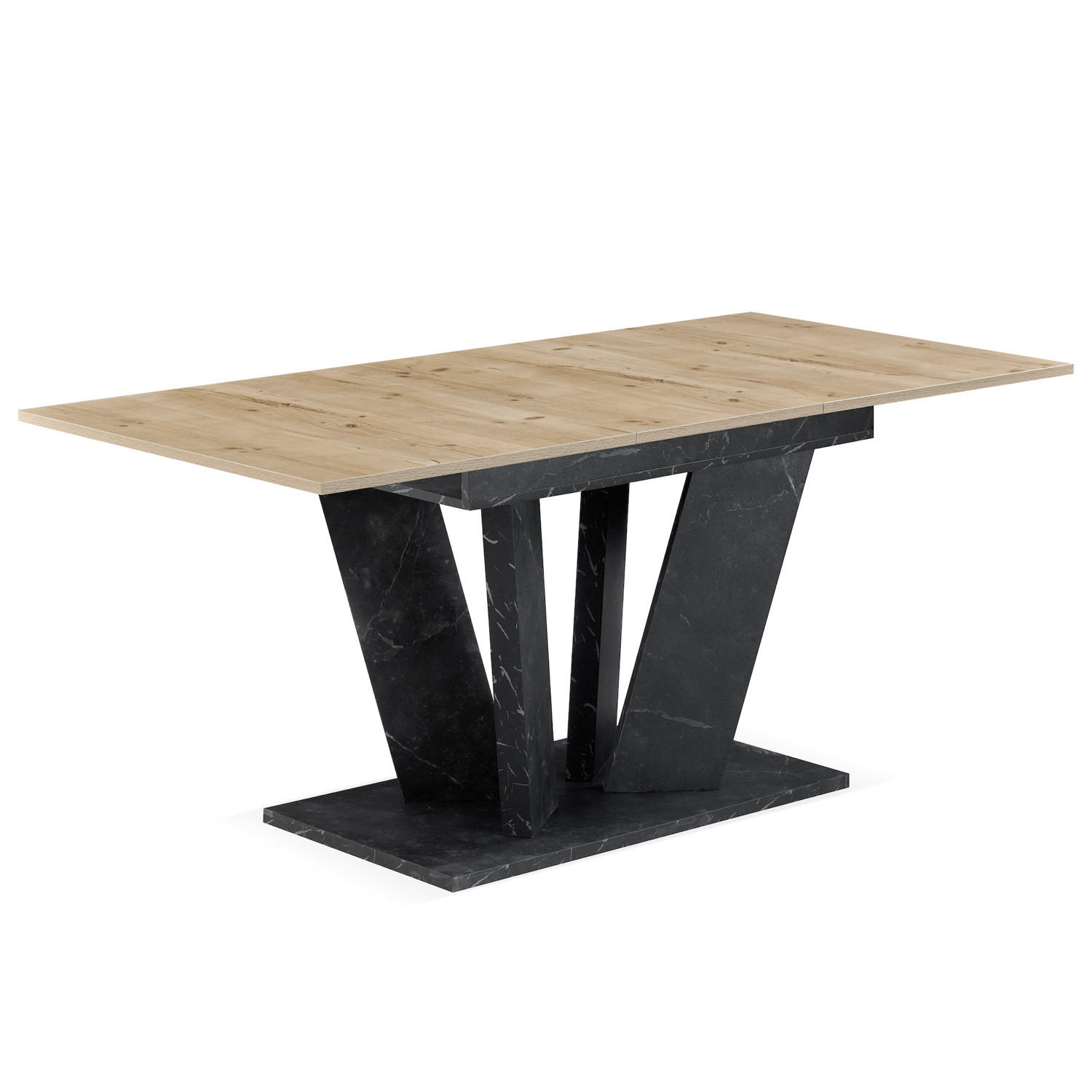 ESSTISCH WILLEM 120-160/80/76 cm - Anthrazit/Eiche San Remo, Holzwerkstoff (80/120/76cm) - B&D Home