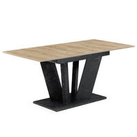 ESSTISCH WILLEM 120-160/80/76 cm - Anthrazit/Eiche San Remo, Holzwerkstoff (80/120/76cm) - B&D Home