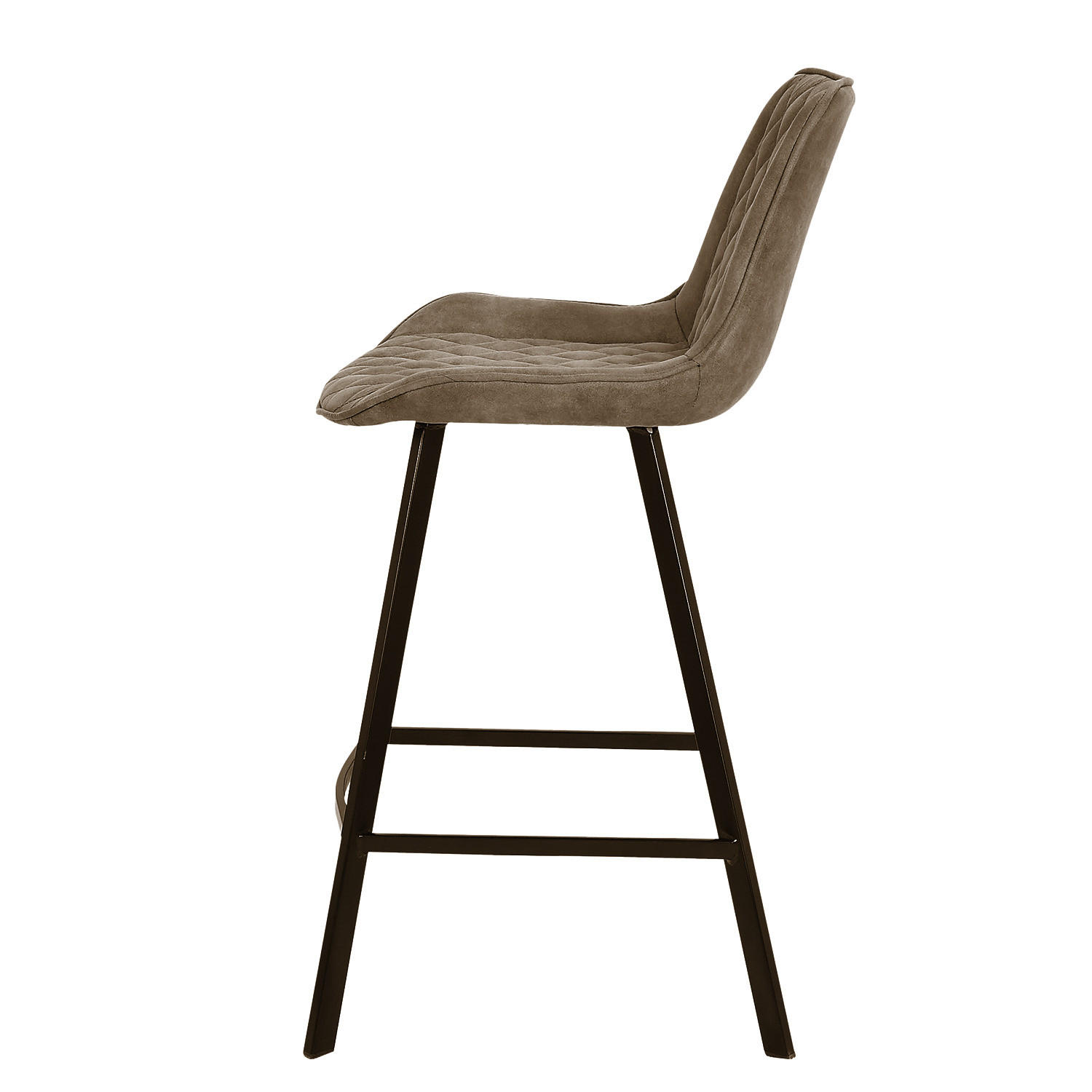 BARSTUHL - Metall, 2er-Set - Beige/Grau, Textil (51/95/52cm) - home24