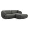 ECKSOFA rechts Strukturstoff Stoff Grau - Dunkelgrau/Beige, Kunststoff/Textil (230/98cm) - Makamii