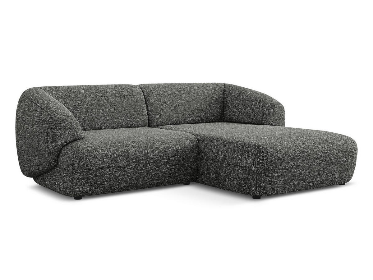 ECKSOFA rechts Strukturstoff Stoff Grau - Dunkelgrau/Beige, Kunststoff/Textil (230/98cm) - Makamii