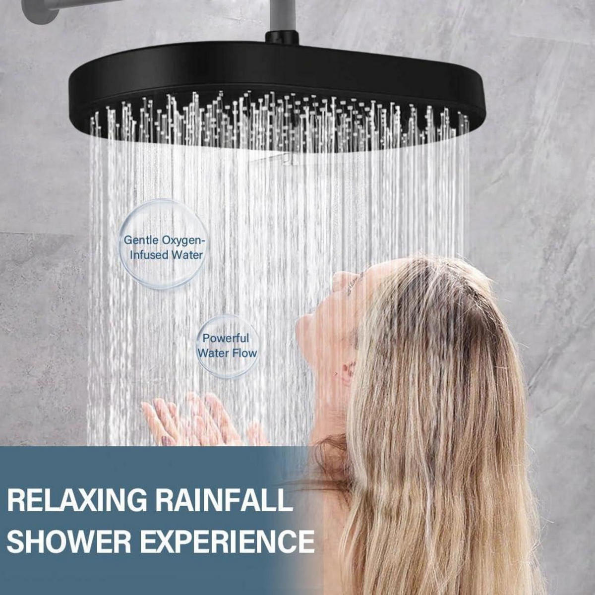 DUSCHKOPF Regendusche 35 cm Schwarz - Schwarz, Kunststoff (20/12.7/35cm)