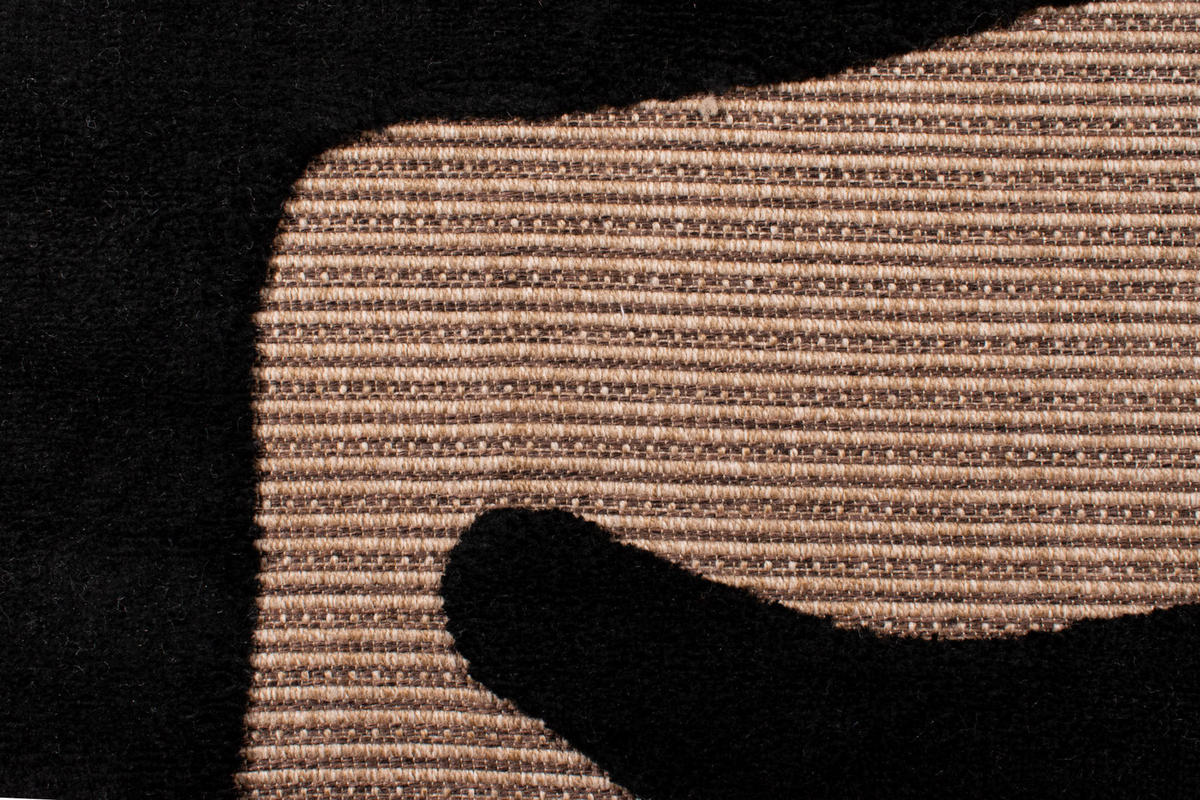 TEPPICH mit Juteoptik schwarzem Gesichtsmotiv Palma 200x290 cm - Schwarz, Textil (200/290cm) - Nazar Rugs