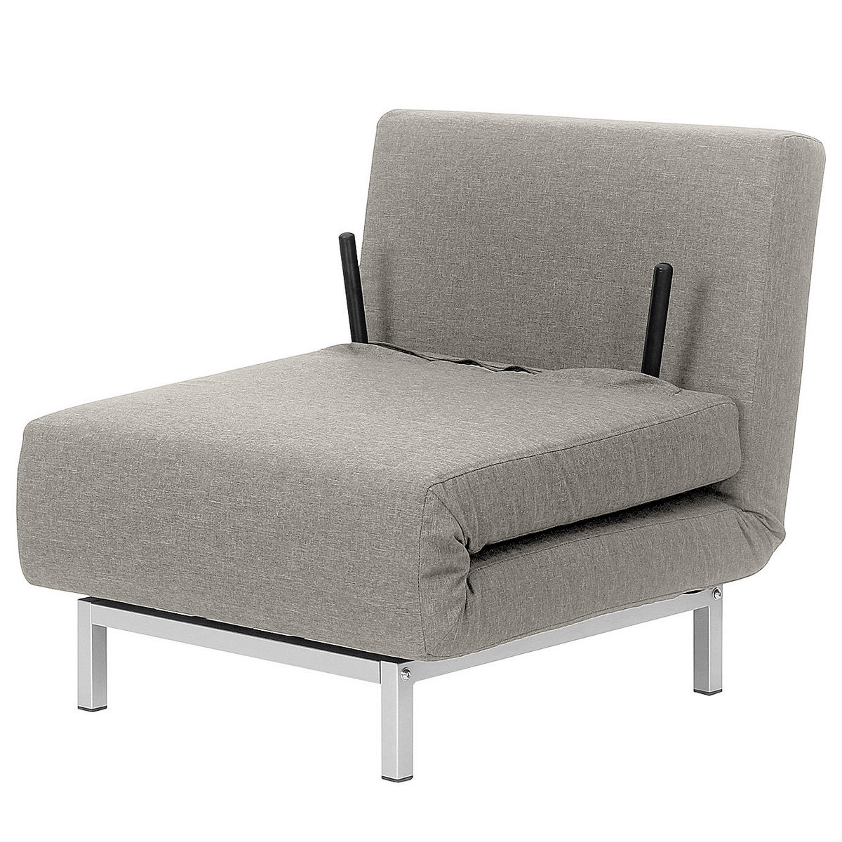 SCHLAFSESSEL - Silberfarben/Grau, Textil/Metall (77/78/85cm) - home24