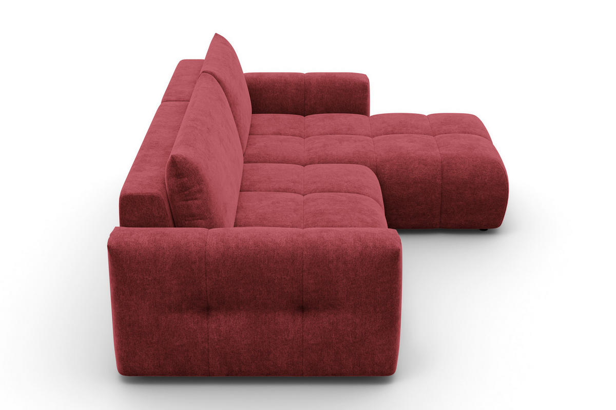 ECKSOFA VERONA 4-Sitzer rechts, Dunkelrot - Schwarz/Dunkelrot, Holz/Textil (266/173cm) - Courtois Laville