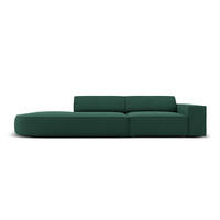 LINKES-SOFA Jodie aus strukturiertem Stoff grün 3 Sitzplätze - Grün, Textil (102/70/262cm) - Micadoni