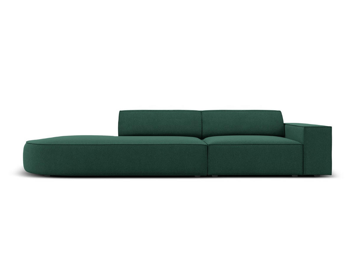 LINKES-SOFA Jodie aus strukturiertem Stoff grün 3 Sitzplätze - Grün, Textil (102/70/262cm) - Micadoni