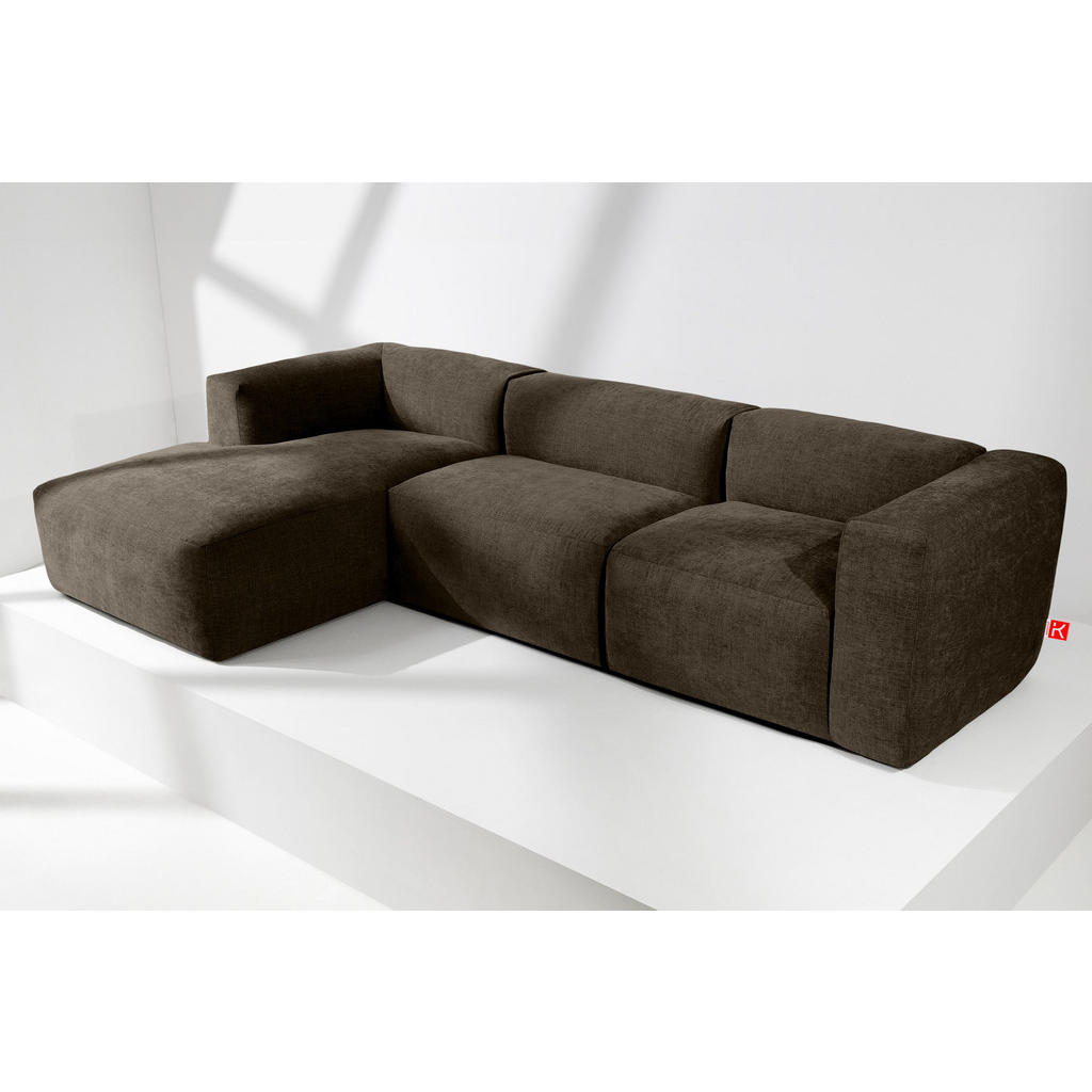 Thumbnail - Konsimo® Eckmodulsofa-Links, Braun, Textil, einzeln stellbar,Freiform, 297x180 cm, Wohnzimmer, Sofas & Couches, Wohnland...