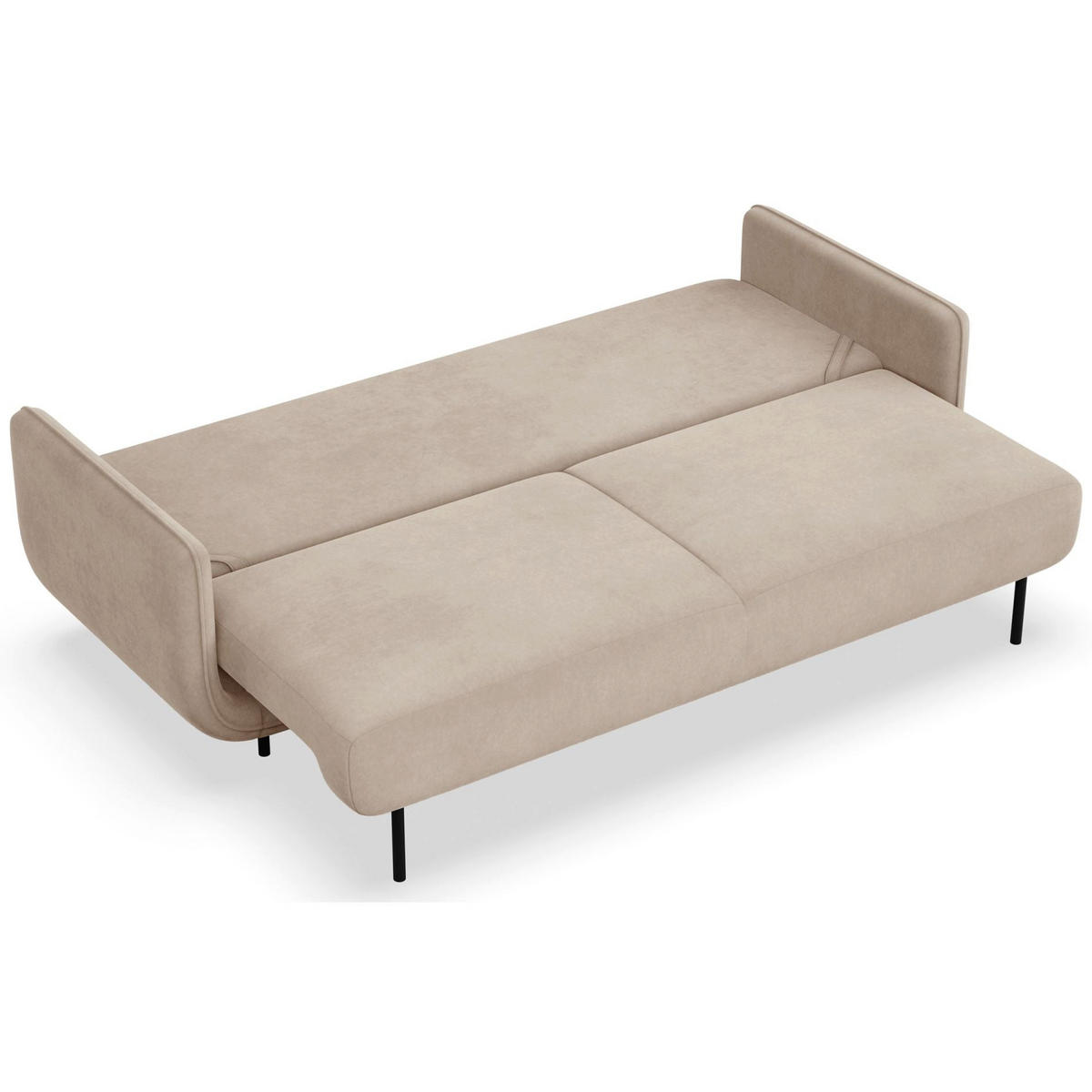 SCHLAFSOFA Ovals Beige - Beige/Schwarz, Textil/Metall (236/95/96cm) - Selsey