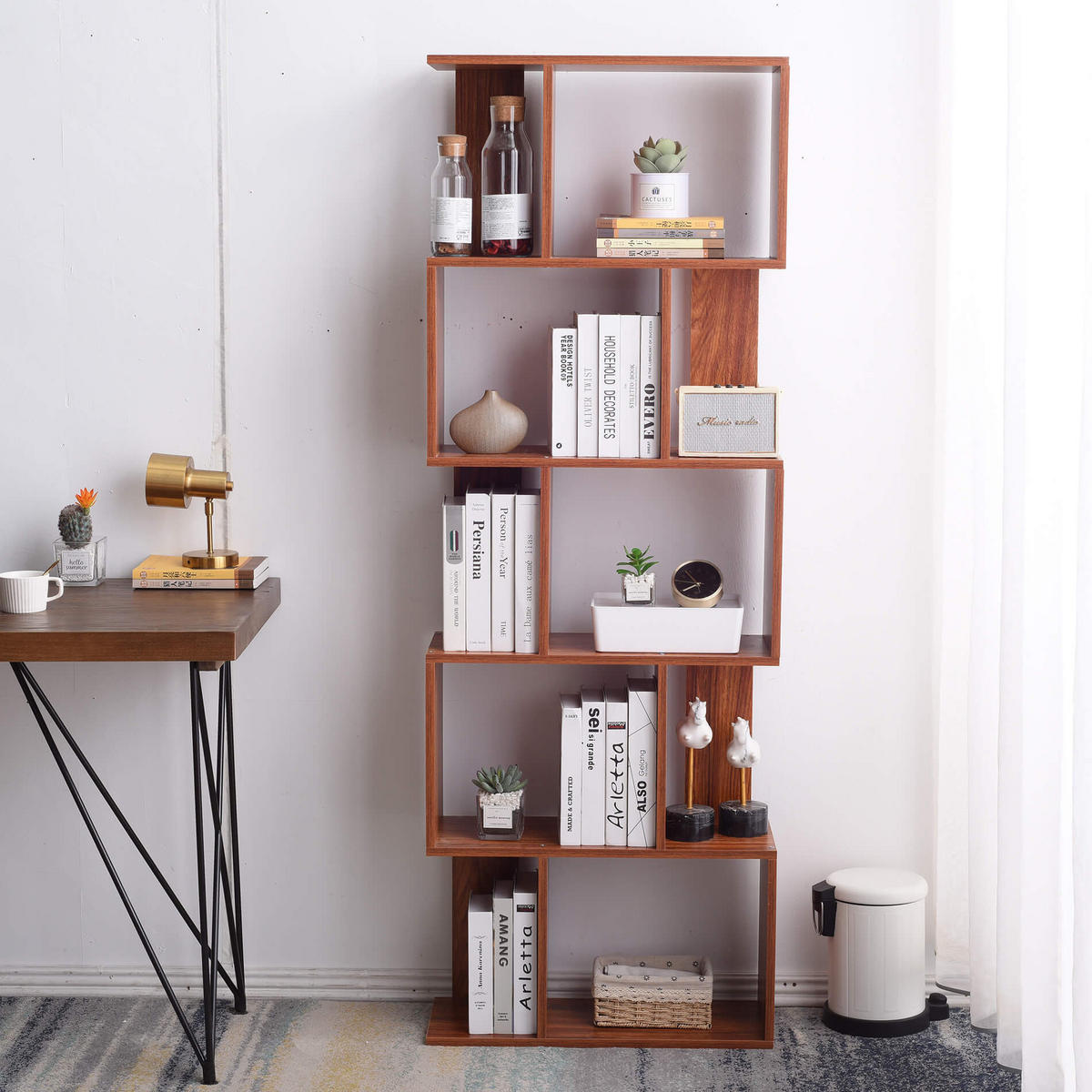 BÜCHERREGAL Walnussfarben 24/60/169 cm - Walnussfarben, Holzwerkstoff (24/169/60cm) - Mobili Rebecca