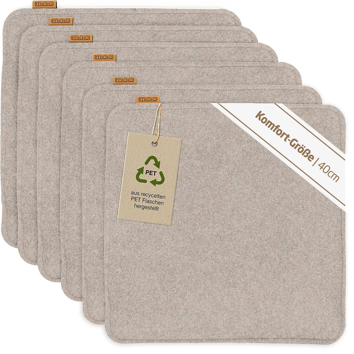 SITZKISSEN mit Antirutschnoppen 2er-Set - Beige, Textil (40/40/2cm) - Miqio Design