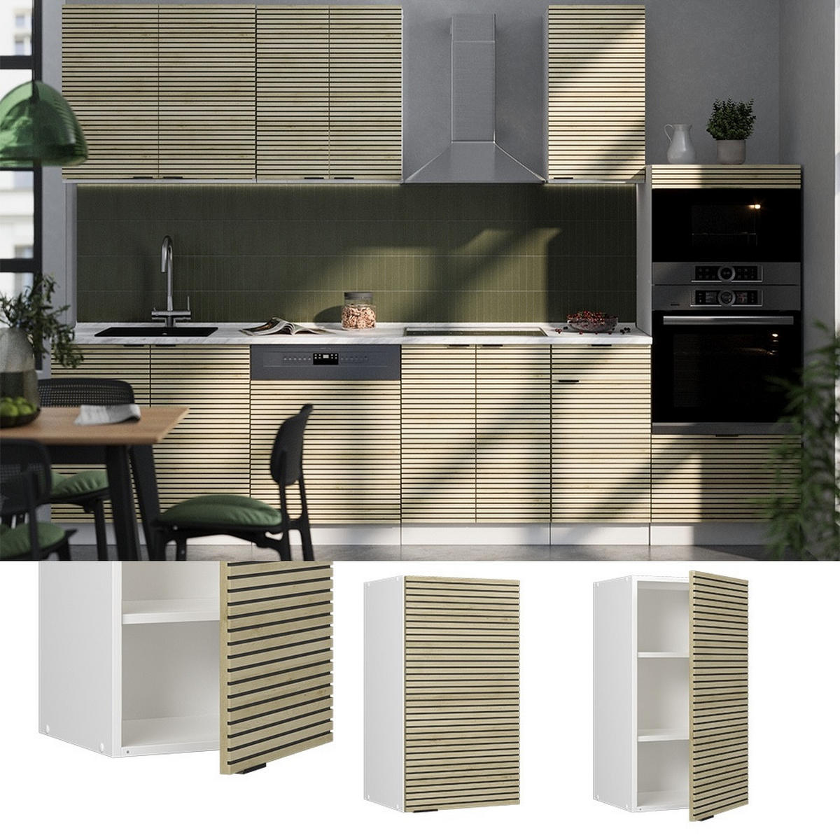 HÄNGESCHRANK Fame-Line Eiche Paneel 40 cm - Eichefarben/Weiß, Holzwerkstoff (40/72/34.1cm) - Vicco