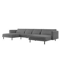 WOHNLANDSCHAFT Agada In Poso - Grau, Holzwerkstoff/Textil (391/83/174cm) - Fun Möbel