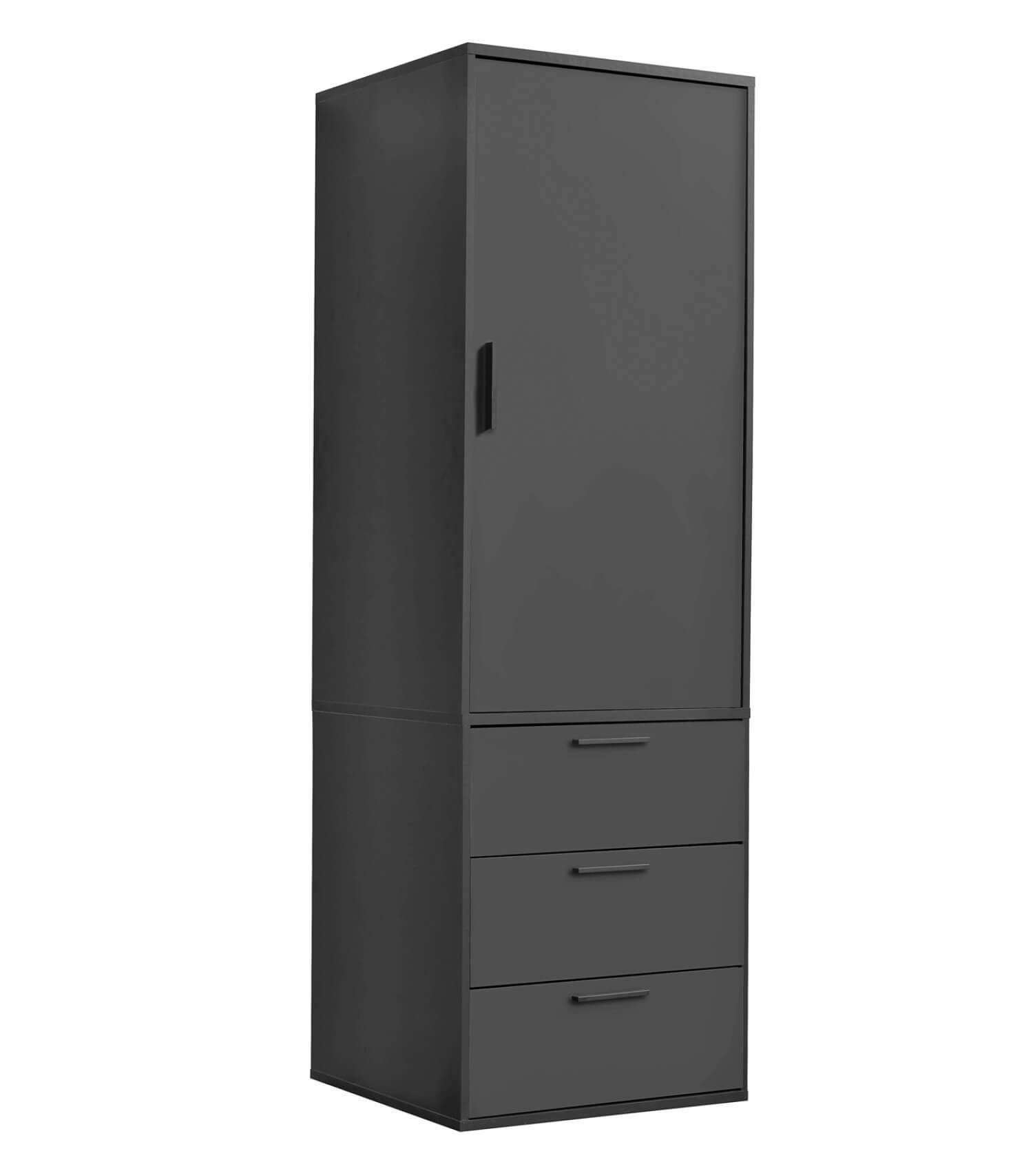 KLEIDERSCHRANK Der Grenzenlose - Anthrazit, Holzwerkstoff (60/187/58cm) - Mokebo