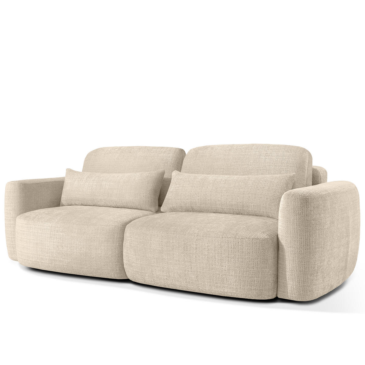 SITZGARNITUR ELOSA - Creme, Holz/Textil (245/85/115cm) - KONSIMO®