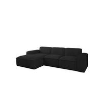 ECKSOFA L-Form Siena Stoff Velo Schwarz Links - Schwarz, Holz/Kunststoff (165/266cm) - Kaiser Möbel