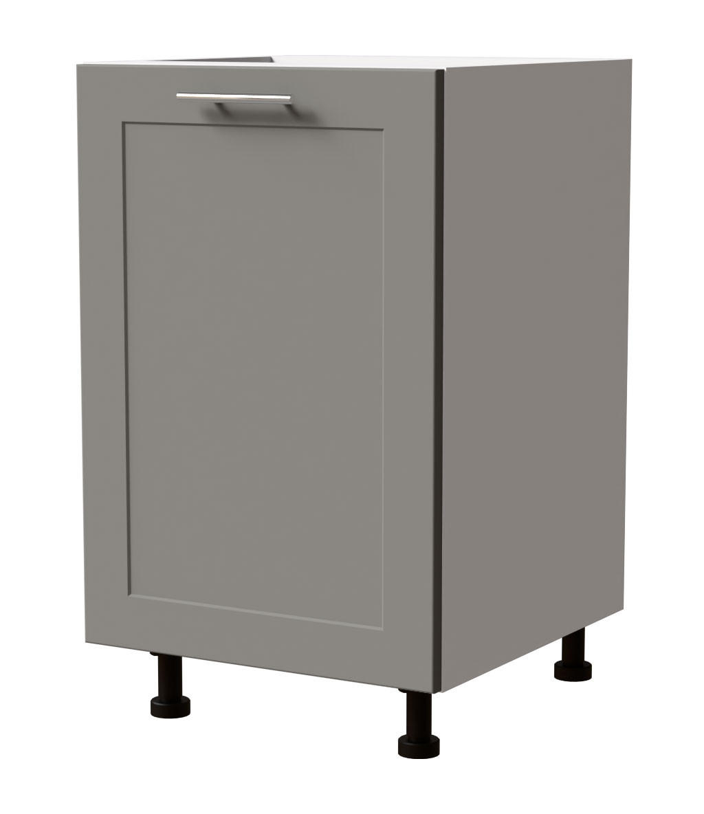 Feldmann-Wohnen Küchenunterschrank Grau, Weiß 50x82x50 cm
