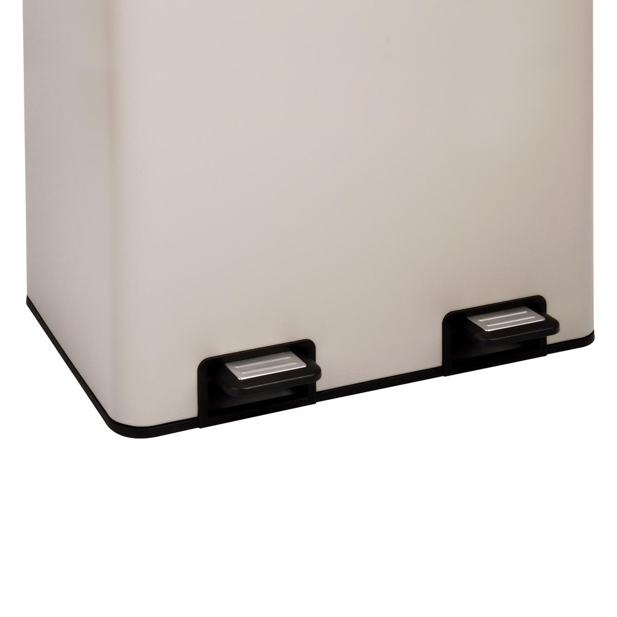MÜLLTRENNSYSTEM 2x30L 2 Fächer Mülleimer Pulverbeschichteter Stahl Taupe - Taupe, Metall (47/72/32cm) - SVITA