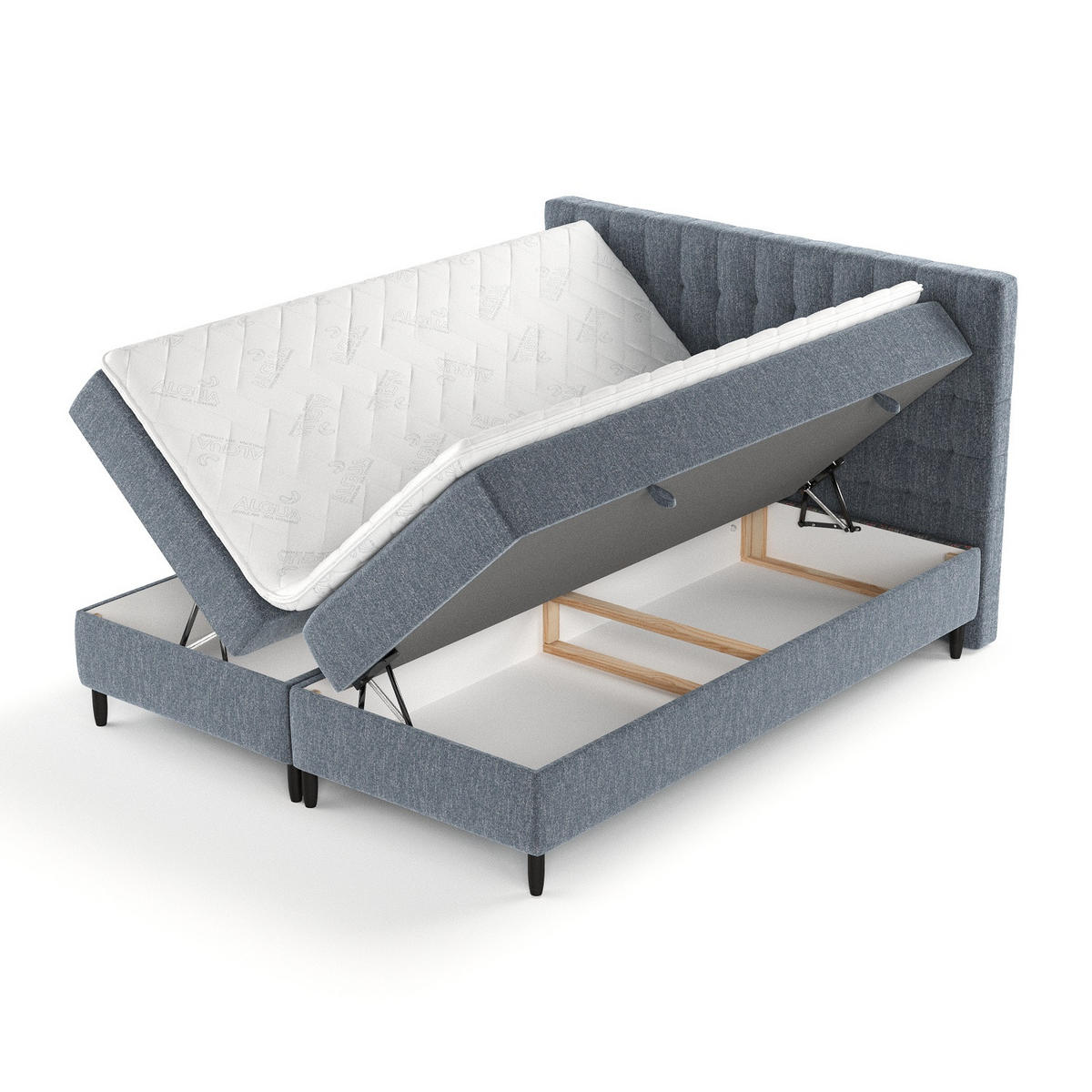 BOXBETT Divine Blau 160/200 cm - Blau/Schwarz, Holz/Holzwerkstoff (160/200cm) - Maison de Reve