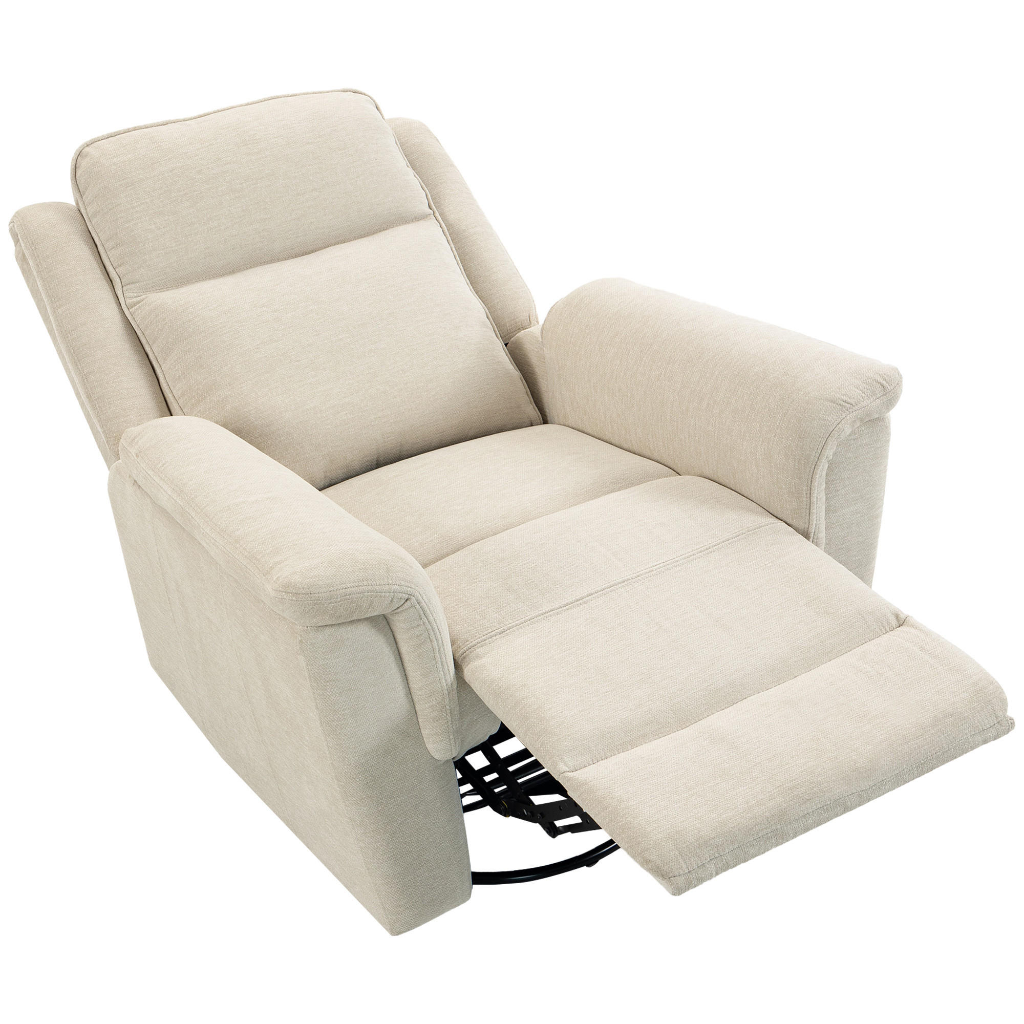 RELAXSESSEL Polyester Cremeweiß - Creme, Textil/Metall (97/102/99cm) - HOMCOM