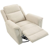 RELAXSESSEL Polyester Cremeweiß - Creme, Textil/Metall (97/102/99cm) - HOMCOM