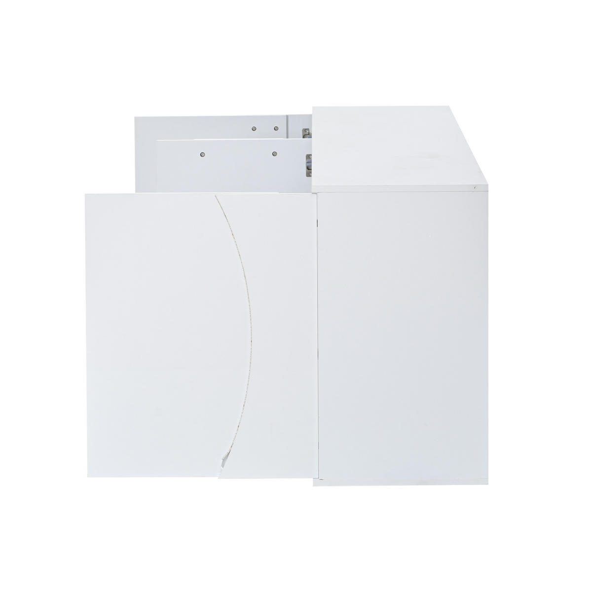 SIDEBOARD DE-37828 mit LED-Beleuchtung und 3 Türen Weiß - Weiß, Holzwerkstoff (150/70/40cm) - ComfortXL