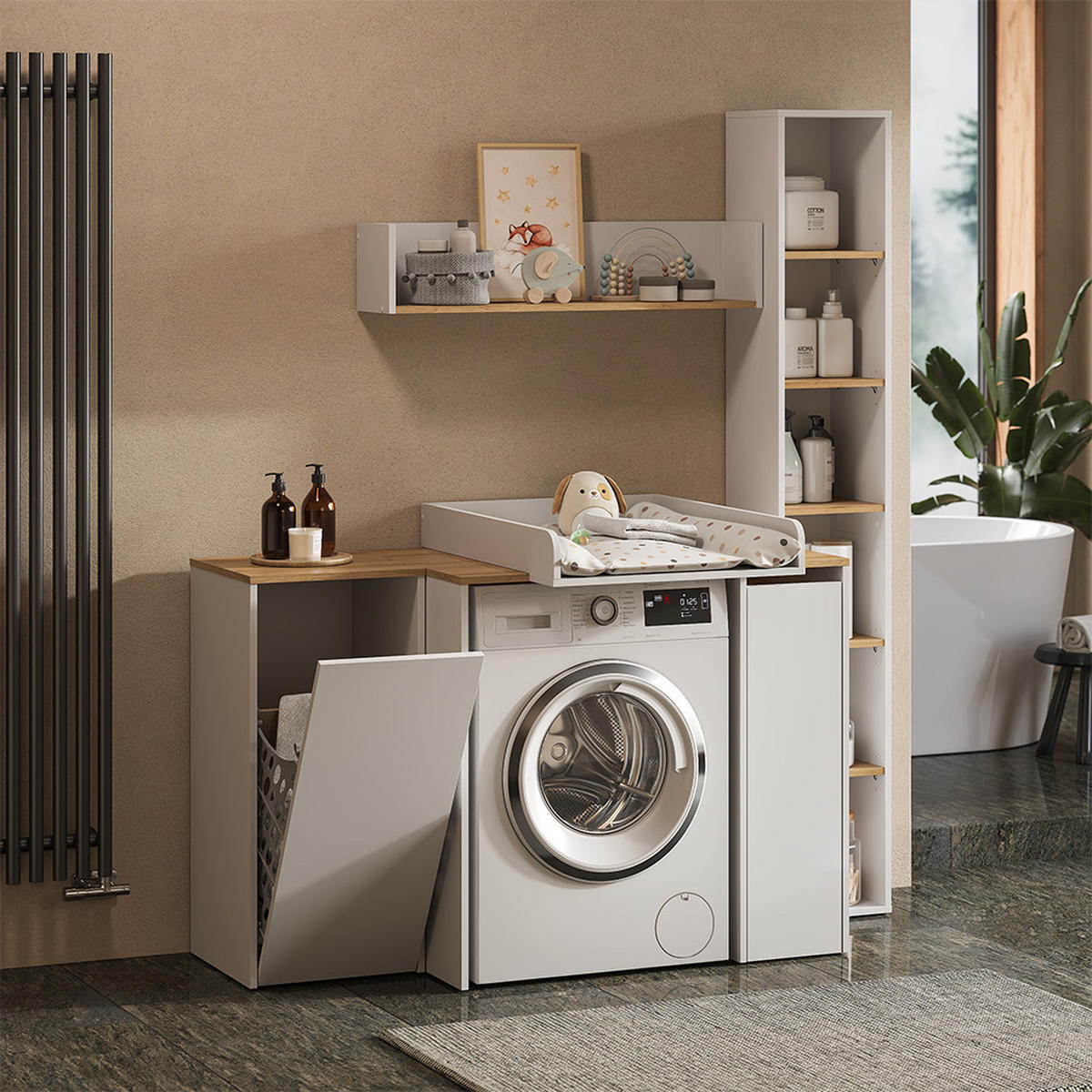 STĚNOVÁ POLICE Viktor Bílá/Artisan - bílá, kompozitní dřevo (93.4/20/20cm) - Vicco