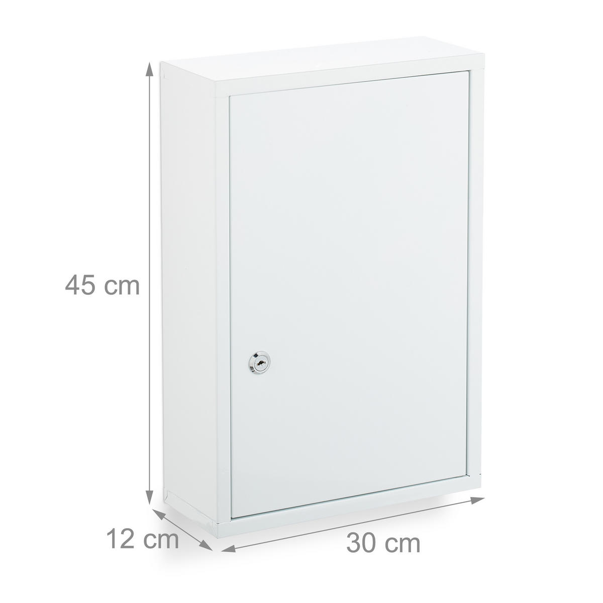 MEDIZINSCHRANK - Weiß, Metall (30/45/12cm) - Relaxdays