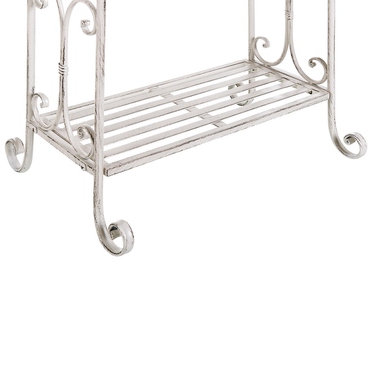 HANDTUCHSTÄNDER Antik Optik weiß 49 x 91 cm Linares - Weiß, Metall (49/91/33cm) - Beliani