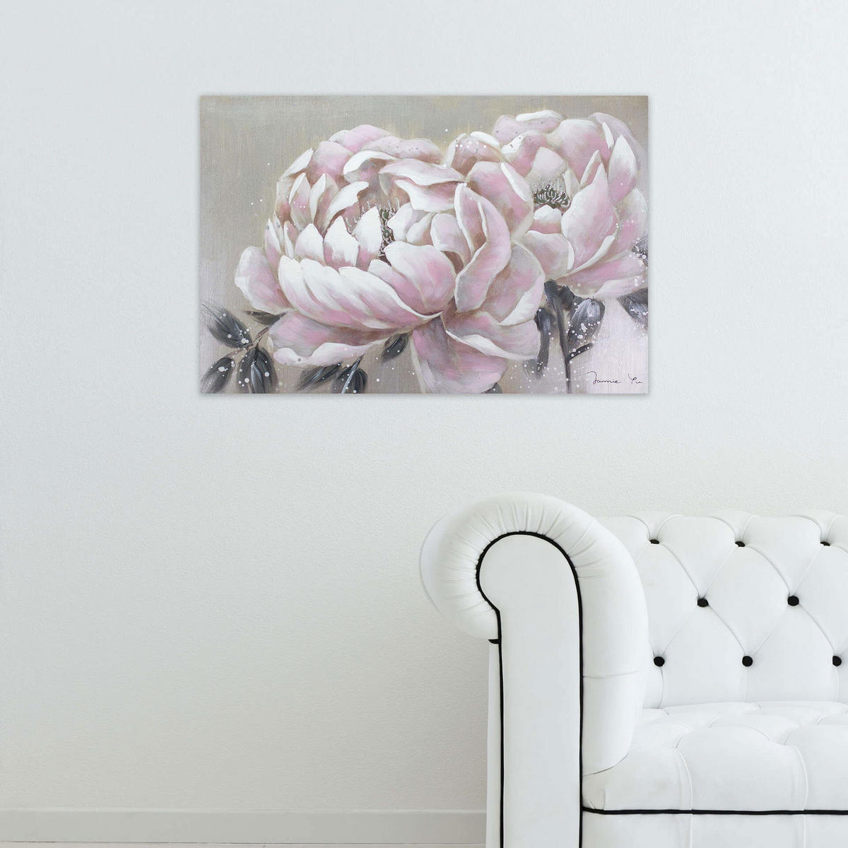 ACRYLBILD HANDGEMALT 90/60 cm - Pink, Holz/Textil (1.26/60cm) - KUNSTLOFT