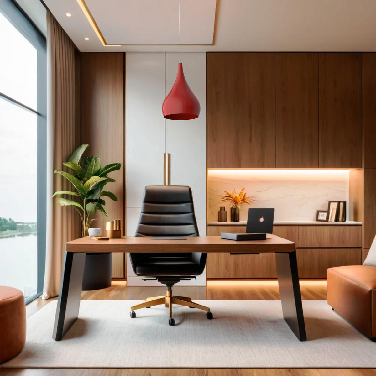 HÄNGELEUCHTE - Rot, Metall (25/25/120cm) - Lumicom