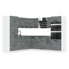 KÜCHE L-Form STACY, ohne Arbeitsplatten, Glamour Wood - Grau, Holz (420/204/60cm) - B BELINI GROUP