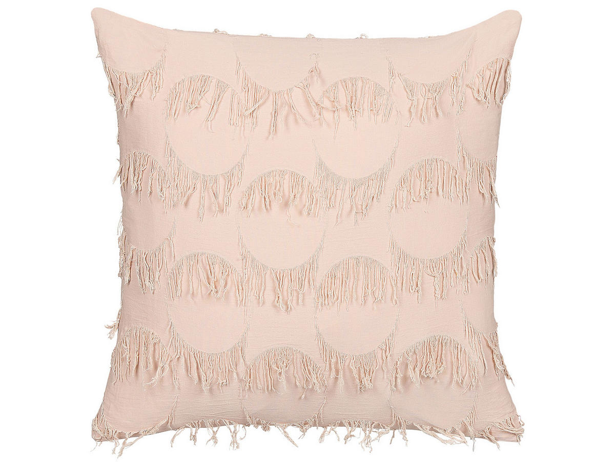 DEKOKISSEN 2er-Set Lachsrosa 45/45 cm Agastache - Koralle, Textil (45/45cm) - Beliani